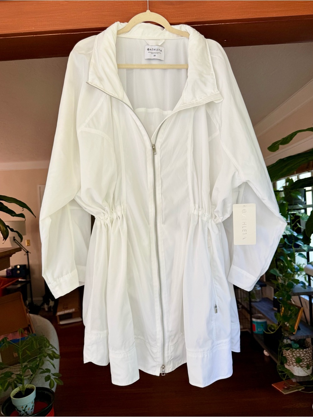 Athleta Women’s White Drip Drop Windbreaker Jacket